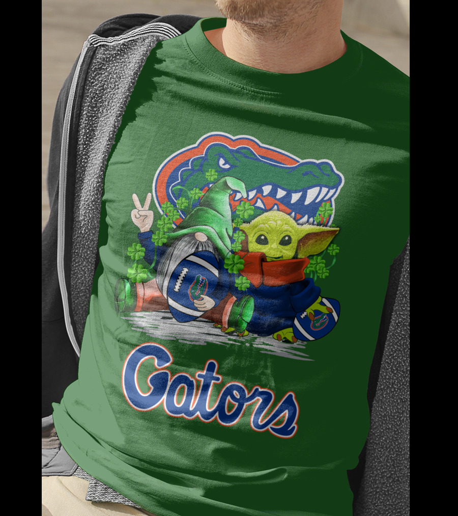 Florida Gators Football St. Patrick's Day Gnome And Baby Alien T-Shirt