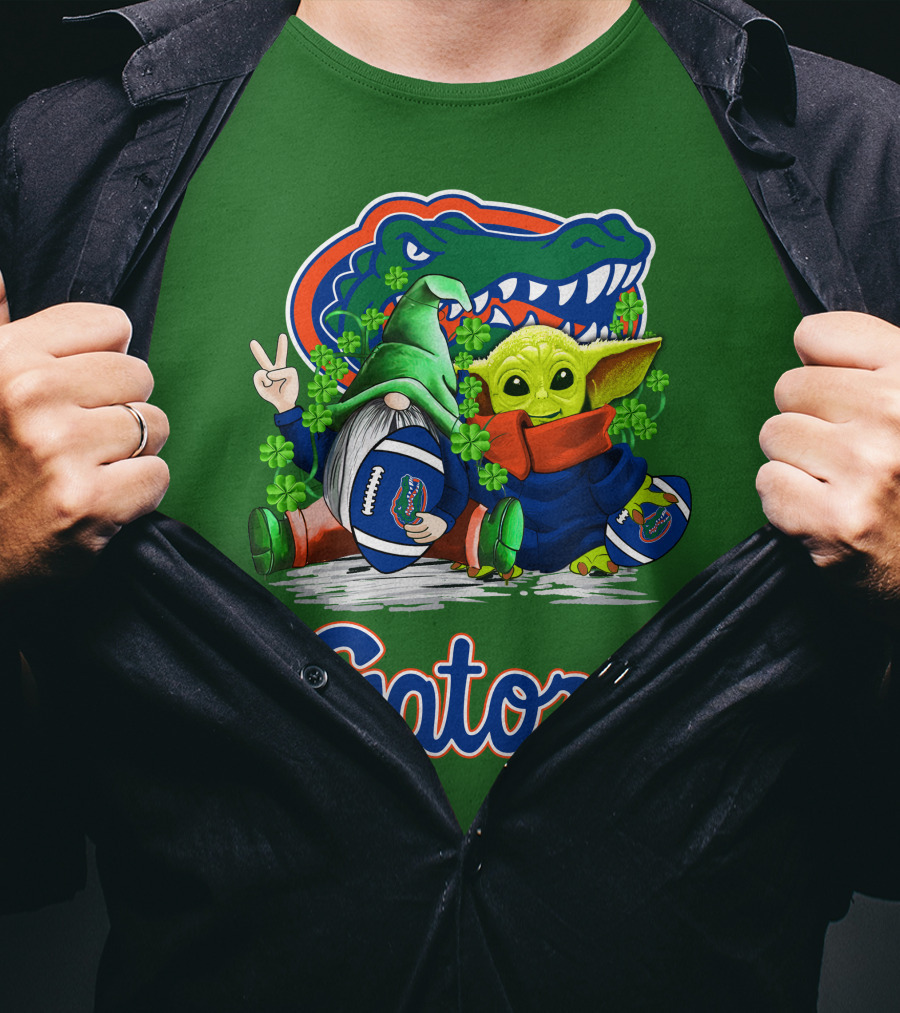 Florida Gators Football St. Patrick's Day Gnome And Baby Alien T-Shirt