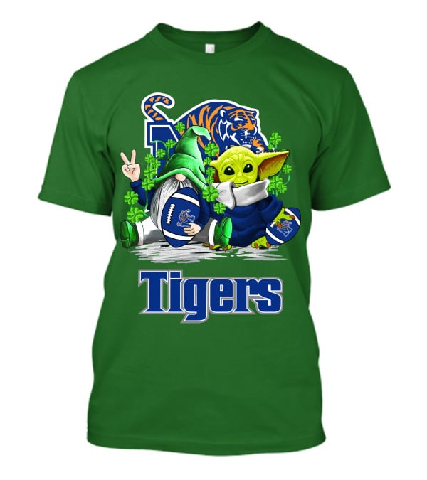 Memphis Tigers Football St. Patrick's Day Gnome And Child Icons T-Shirt