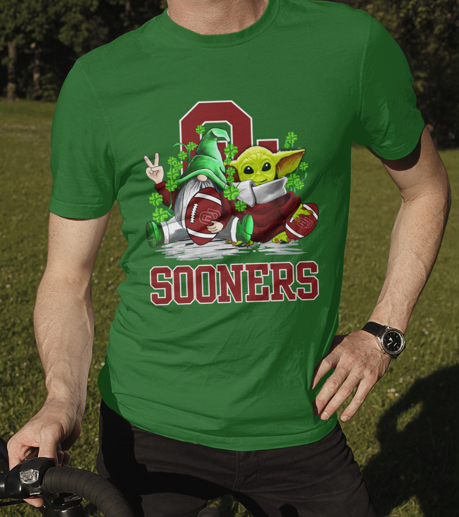 Oklahoma Sooners St. Patrick's Day Football Gnome And Alien T-Shirt