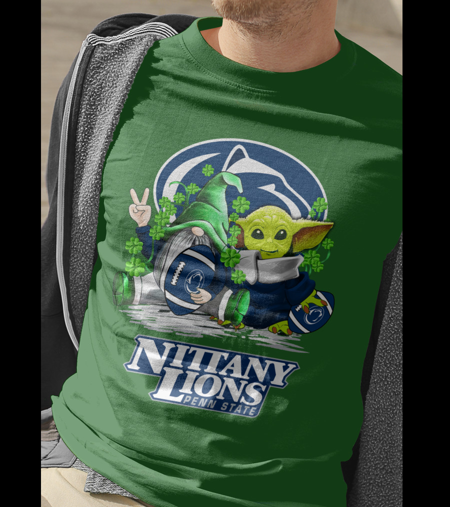Penn State Nittany Lions St. Patrick's Day Football Shamrocks T-Shirt