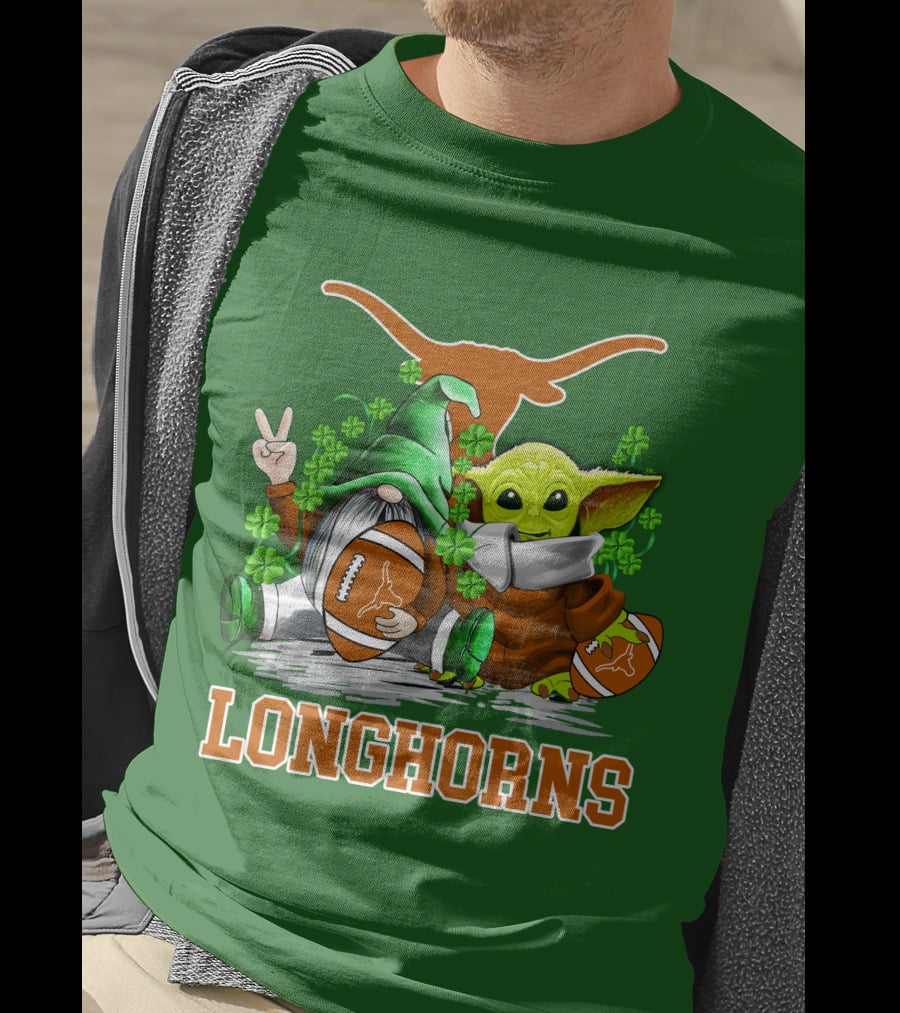 Texas Longhorns Football Patrick’s Day Longhorns Gnome Baby Jedi T-Shirt