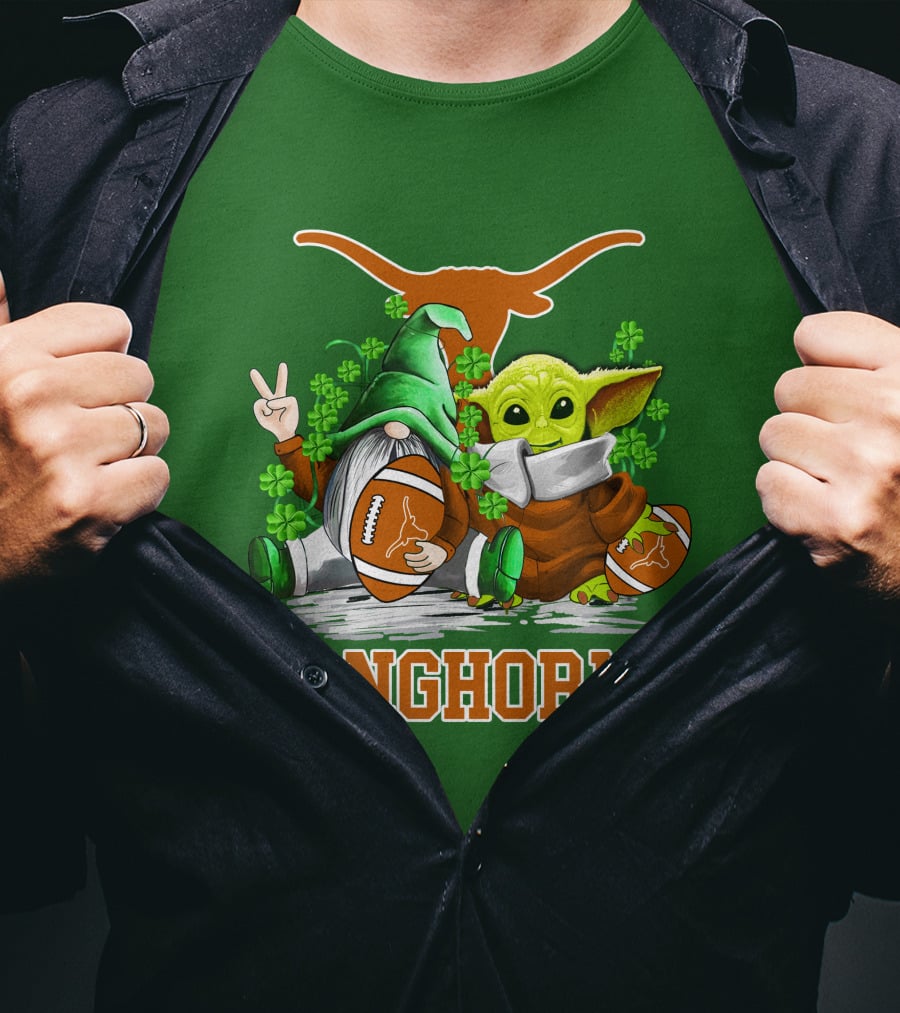 Texas Longhorns Football Patrick’s Day Longhorns Gnome Baby Jedi T-Shirt