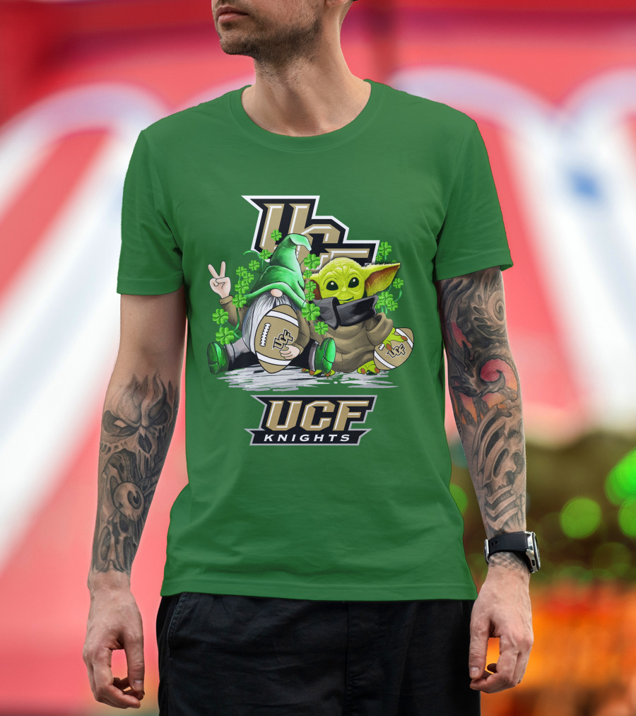 UCF Knights Football St. Patrick's Day Shamrock Gnome Baby Alien T-Shirt