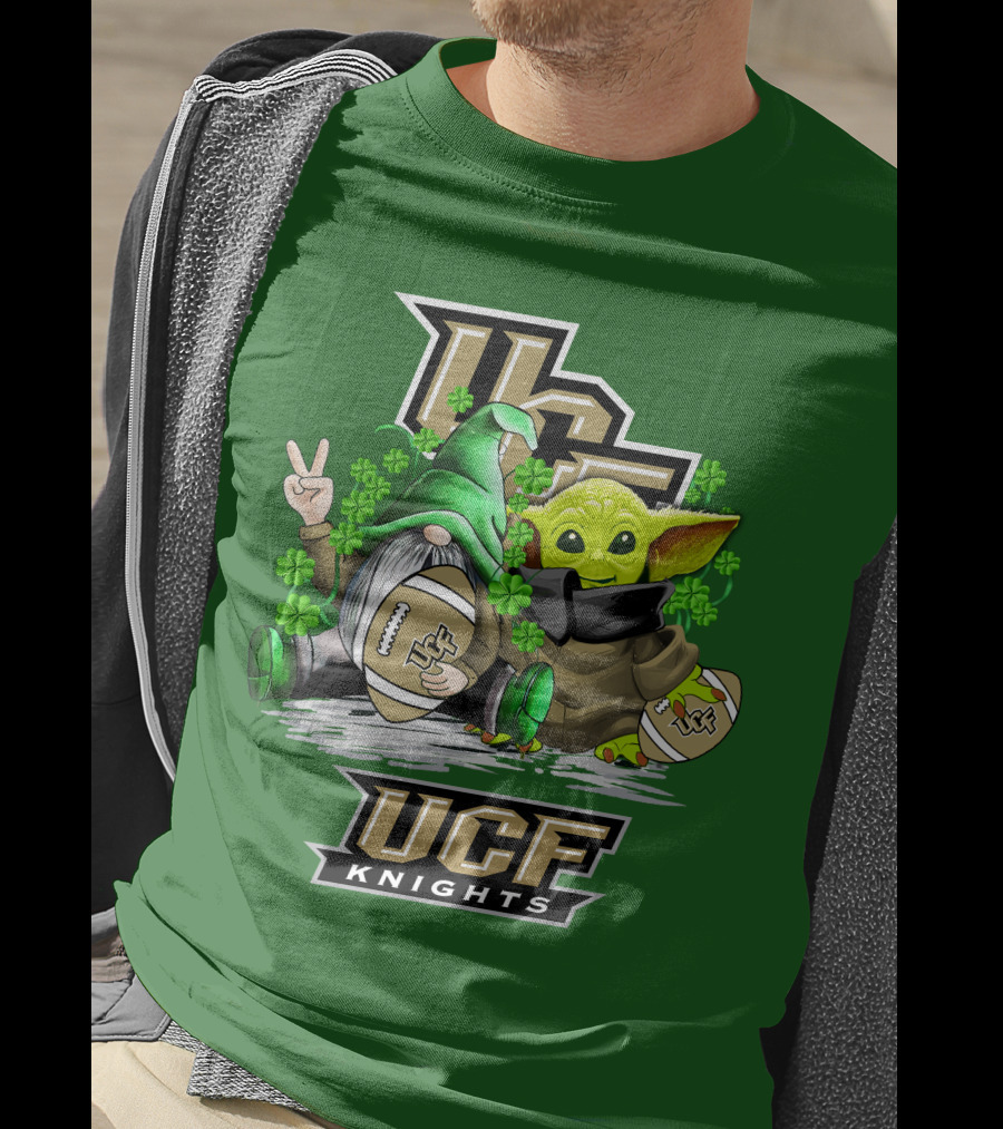 UCF Knights Football St. Patrick's Day Shamrock Gnome Baby Alien T-Shirt