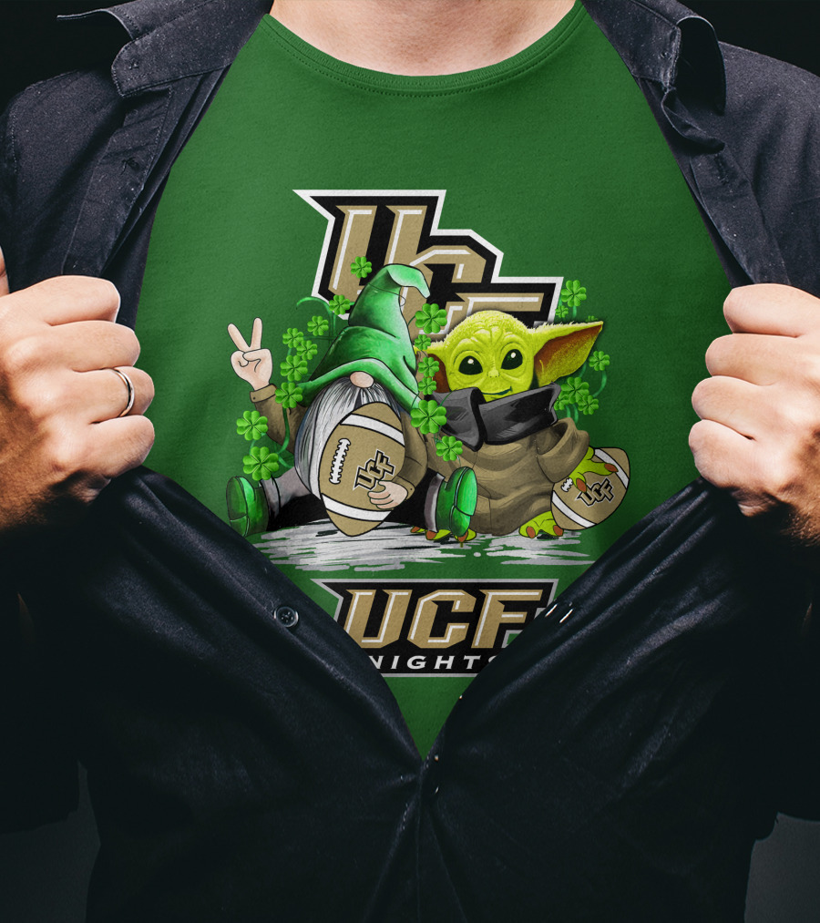 UCF Knights Football St. Patrick's Day Shamrock Gnome Baby Alien T-Shirt