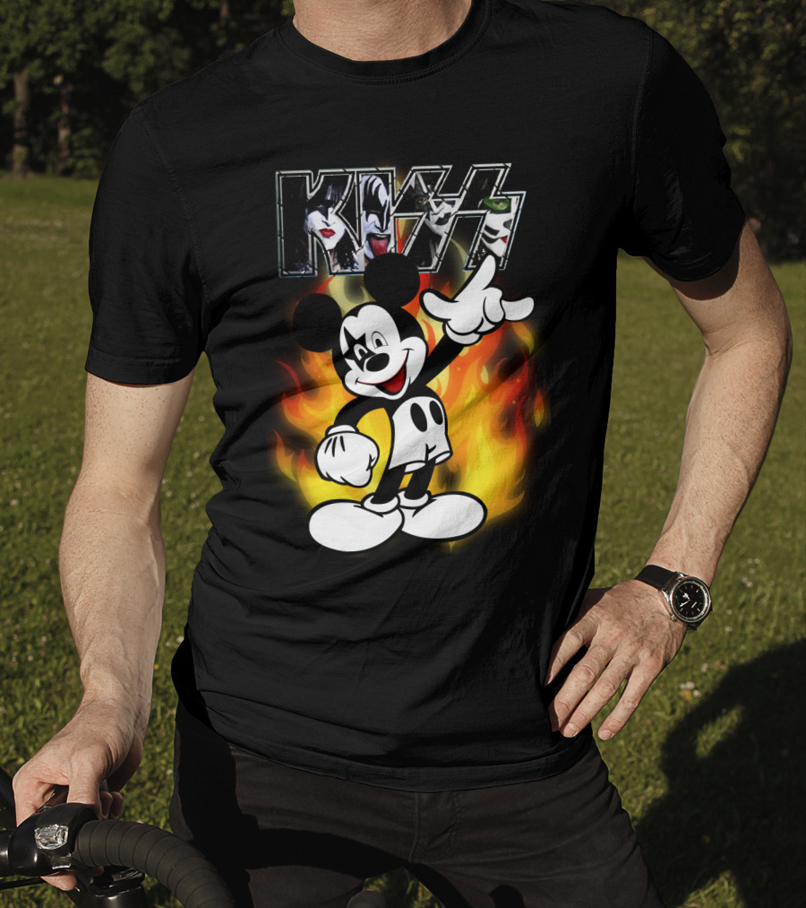 KISS Mickey Mouse Fire T-Shirt