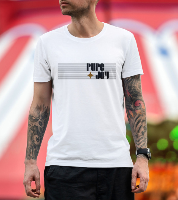 Premium T-Shirt: Pure Joy Starlines Bold Text with Gold Star T-Shirt Pure Joy Starlines Bold Text with Gold Star T-Shirt