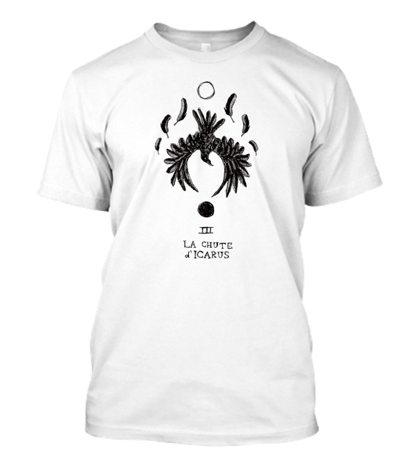 La Chute D'Icarus III Feather And Circle T-Shirt