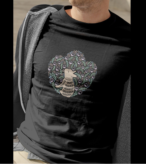 Adorable Cream Frenchie Surrounded By Lush Spring Foliage T-Shirt