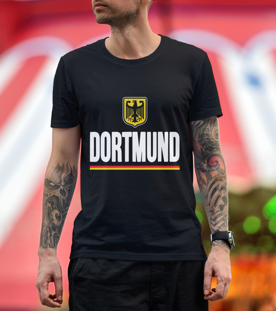 Dortmund Germany Eagle Emblem with German Flag Colors T-Shirt