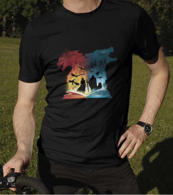 Epic Battle: Dragons And Direwolves In Book Of Fire And Ice T-Shirt