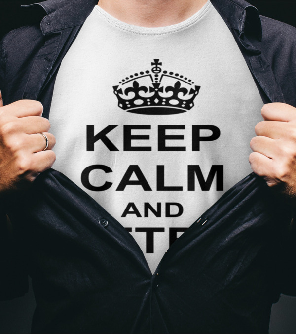 Keep Calm And DFTBA Crown Icon Typography T-Shirt