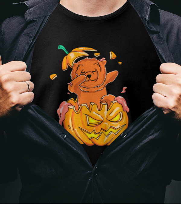 Chow Chow Dabbing Halloween Pumpkin Breakout Dab T-Shirt