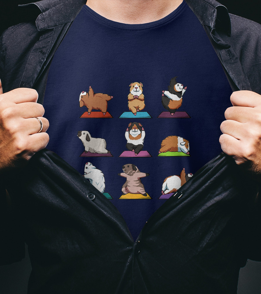 Guinea Pig Yoga Poses Cute Animal Humor T-Shirt