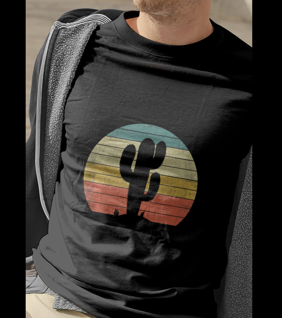 Retro Sunset Saguaro Cactus T-Shirt