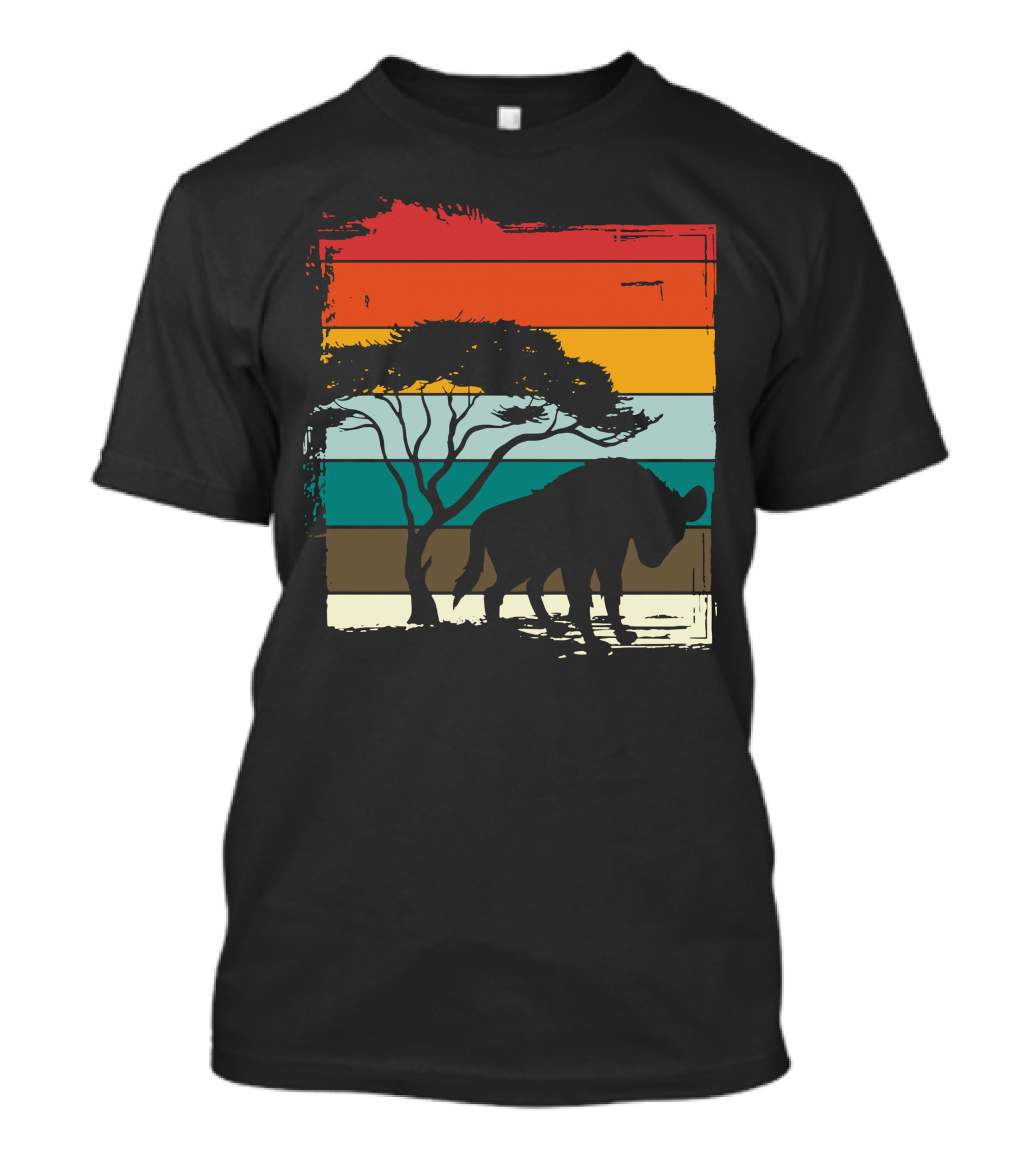 Hyenas Safari Africa Hyena Vintage Silhouette Sunset Scene T-Shirt