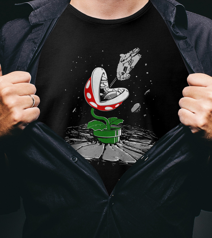 Piranha Strikes Back Space Battle T-Shirt