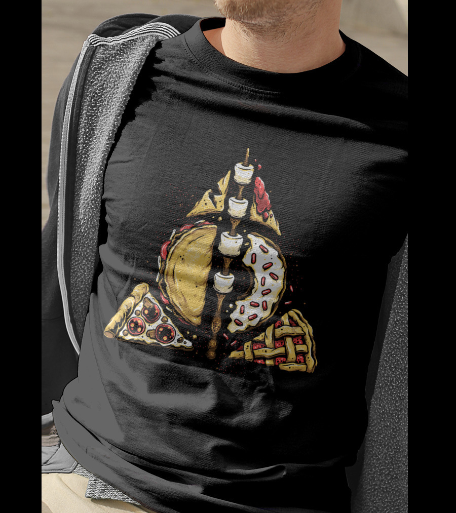 Deathly Hallows Inspired Snacks Pizza Taco Donut Pie T-Shirt