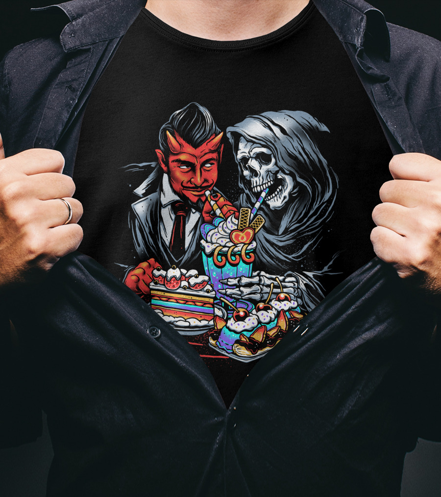 Devil's Treat Skeleton Dessert Feast T-Shirt