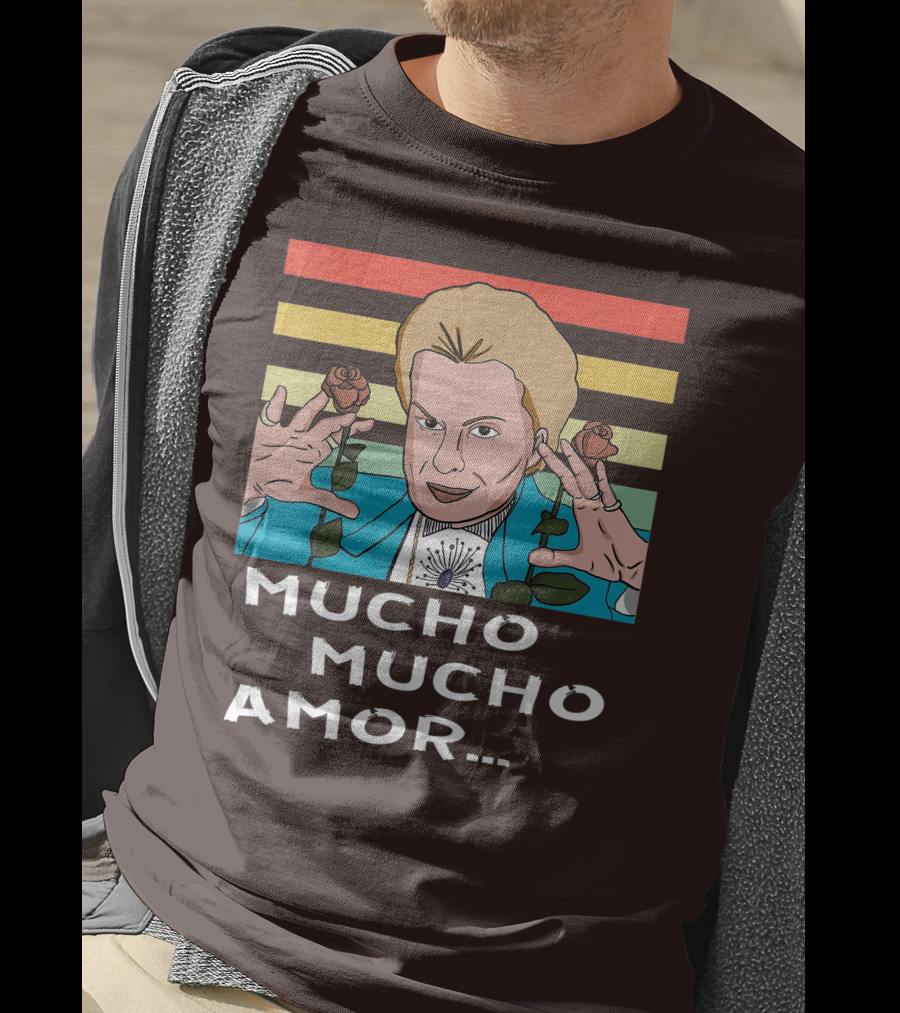 Mucho Mucho Amor Walter Mercado Nostalgic Iconic Look Roses Retro Vibes T-Shirt
