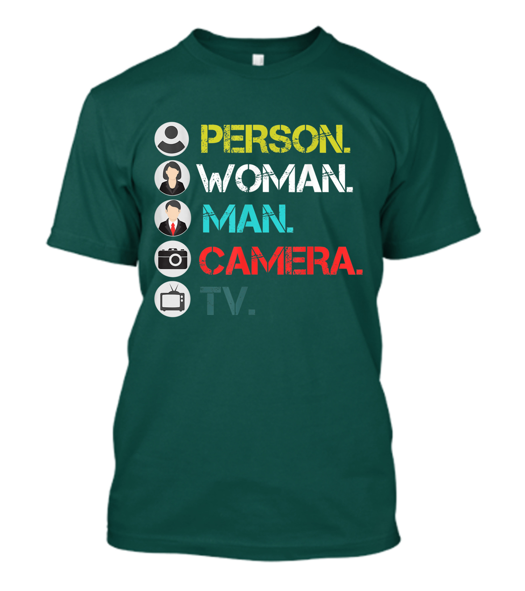 PERSON WOMAN MAN CAMERA TV Circle Icons T-Shirt