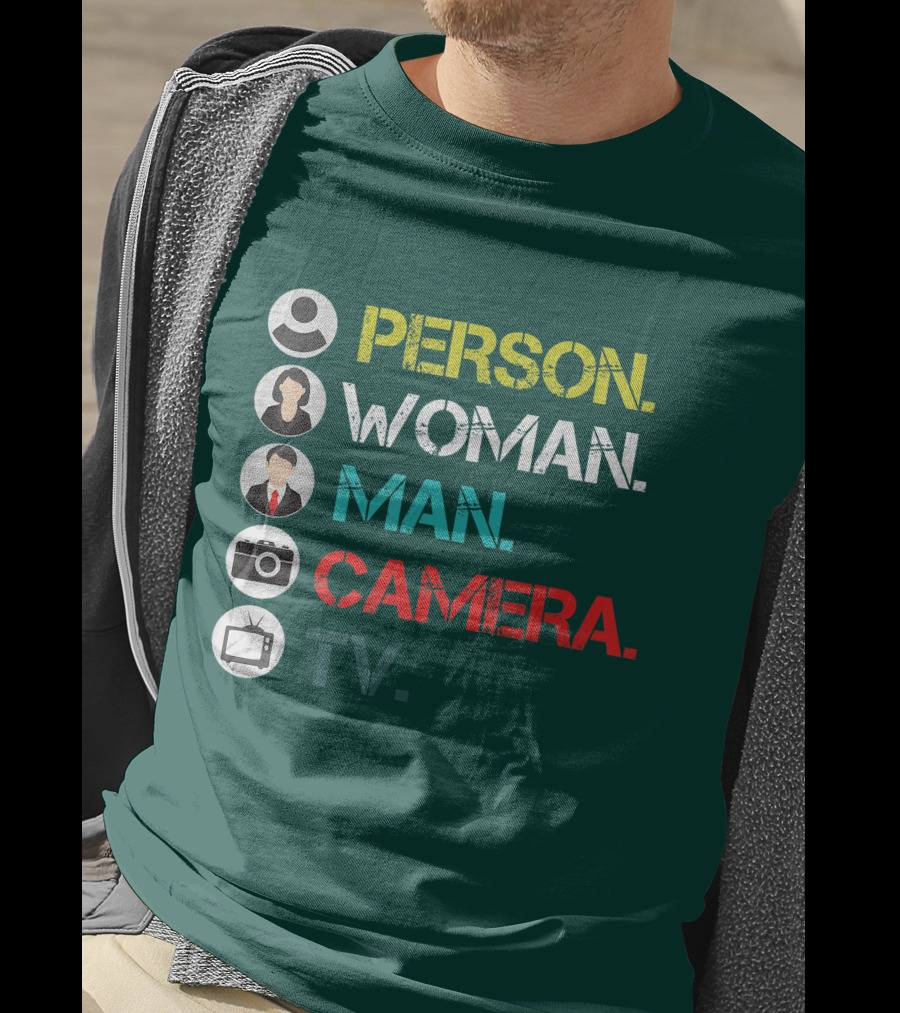 PERSON WOMAN MAN CAMERA TV Circle Icons T-Shirt