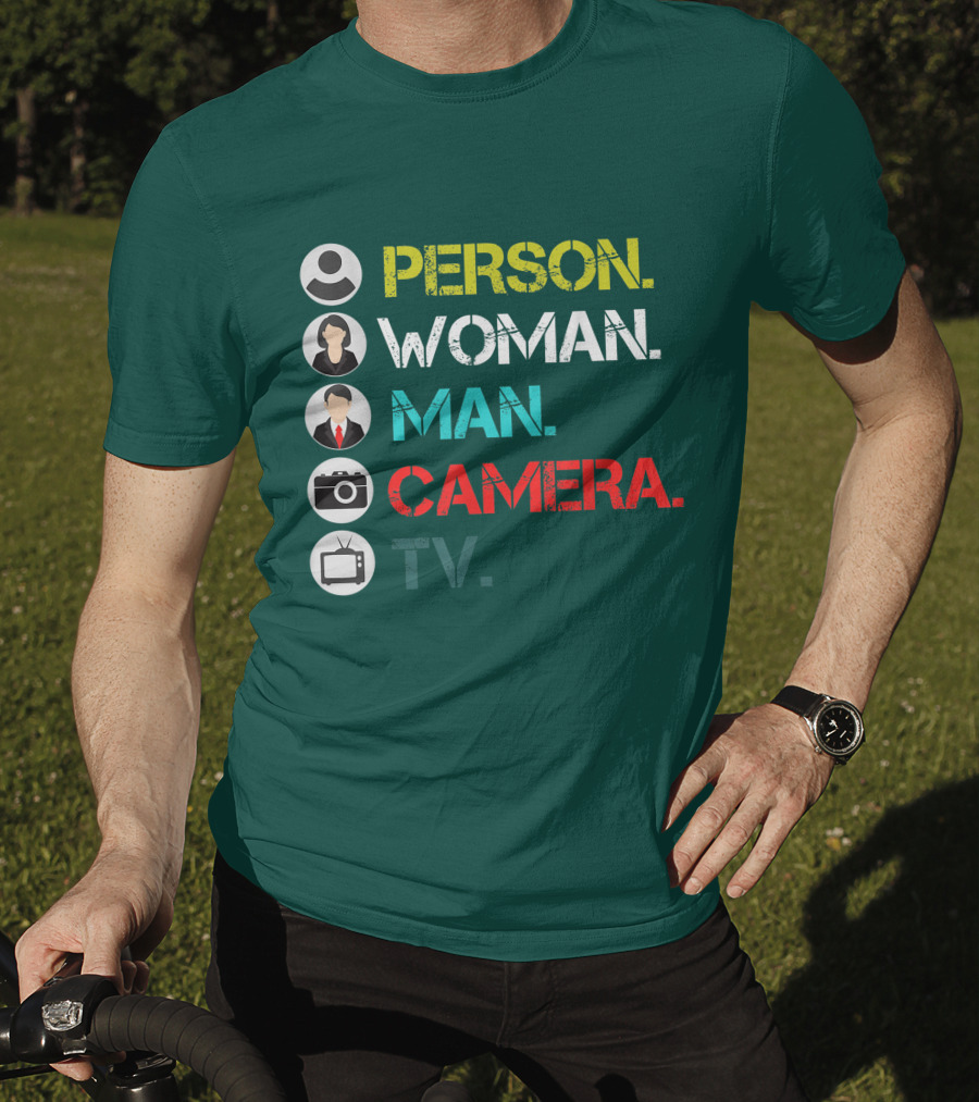 PERSON WOMAN MAN CAMERA TV Circle Icons T-Shirt