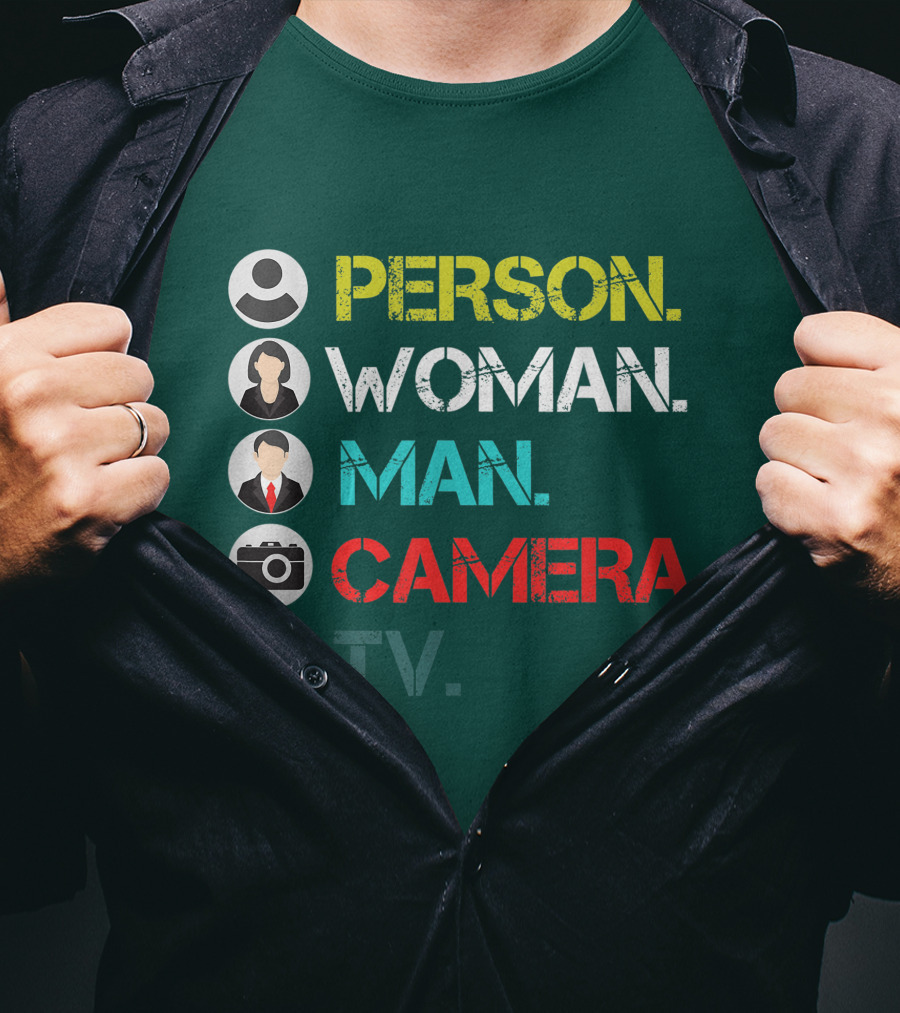 PERSON WOMAN MAN CAMERA TV Circle Icons T-Shirt
