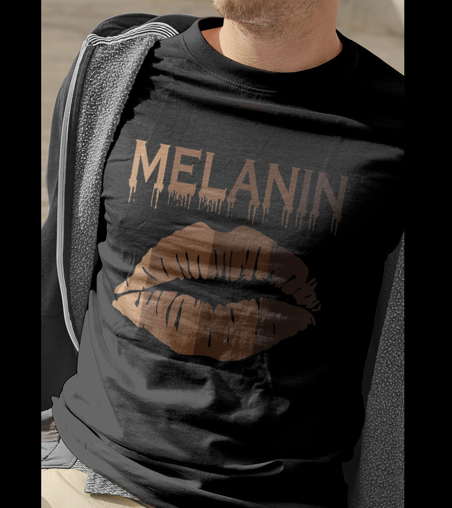 Melanin Shades Black Pride Black History Black Queen Lips T-Shirt