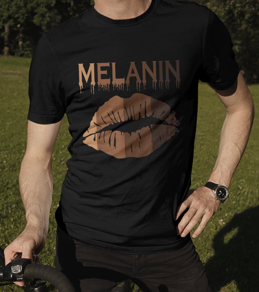 Melanin Shades Black Pride Black History Black Queen Lips T-Shirt