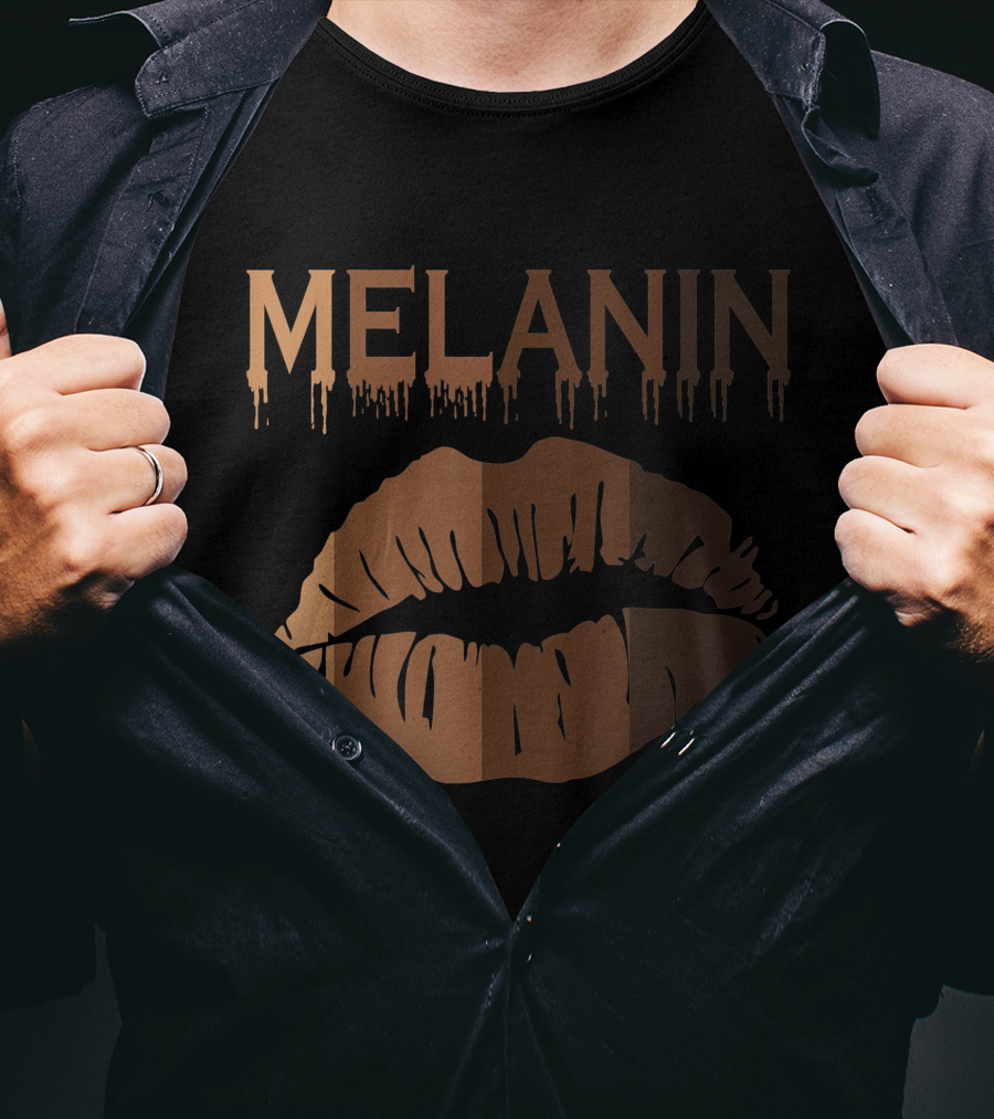 Melanin Shades Black Pride Black History Black Queen Lips T-Shirt