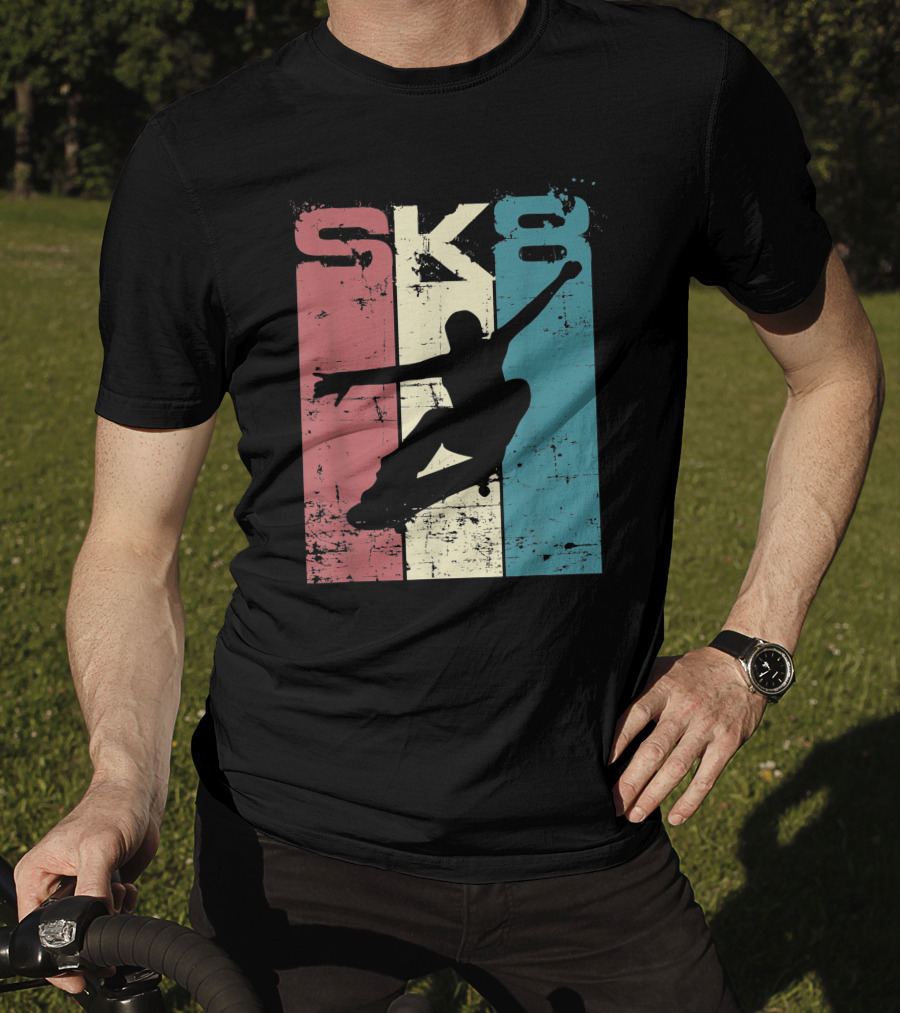 Vintage SK8 Skateboard Lifestyle Retro T-Shirt