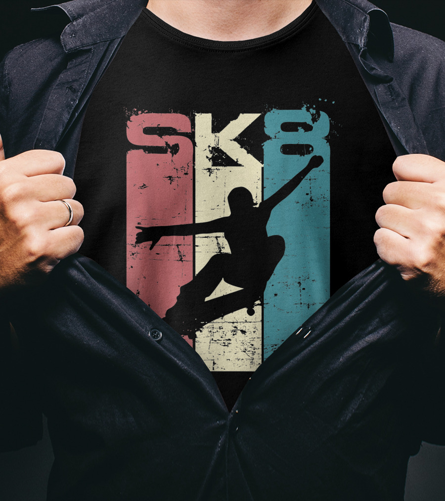 Vintage SK8 Skateboard Lifestyle Retro T-Shirt