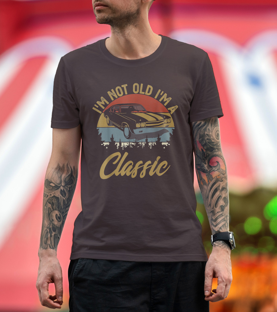 i'm not old i'm a classic vintage car retro sunset forest T-Shirt
