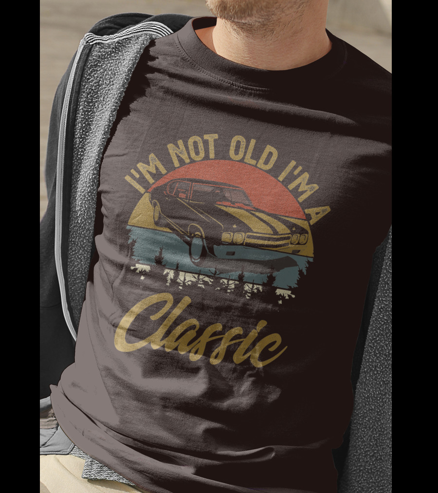 I'm Not Old I'm A Classic Vintage Car Retro Sunset Forest T-Shirt
