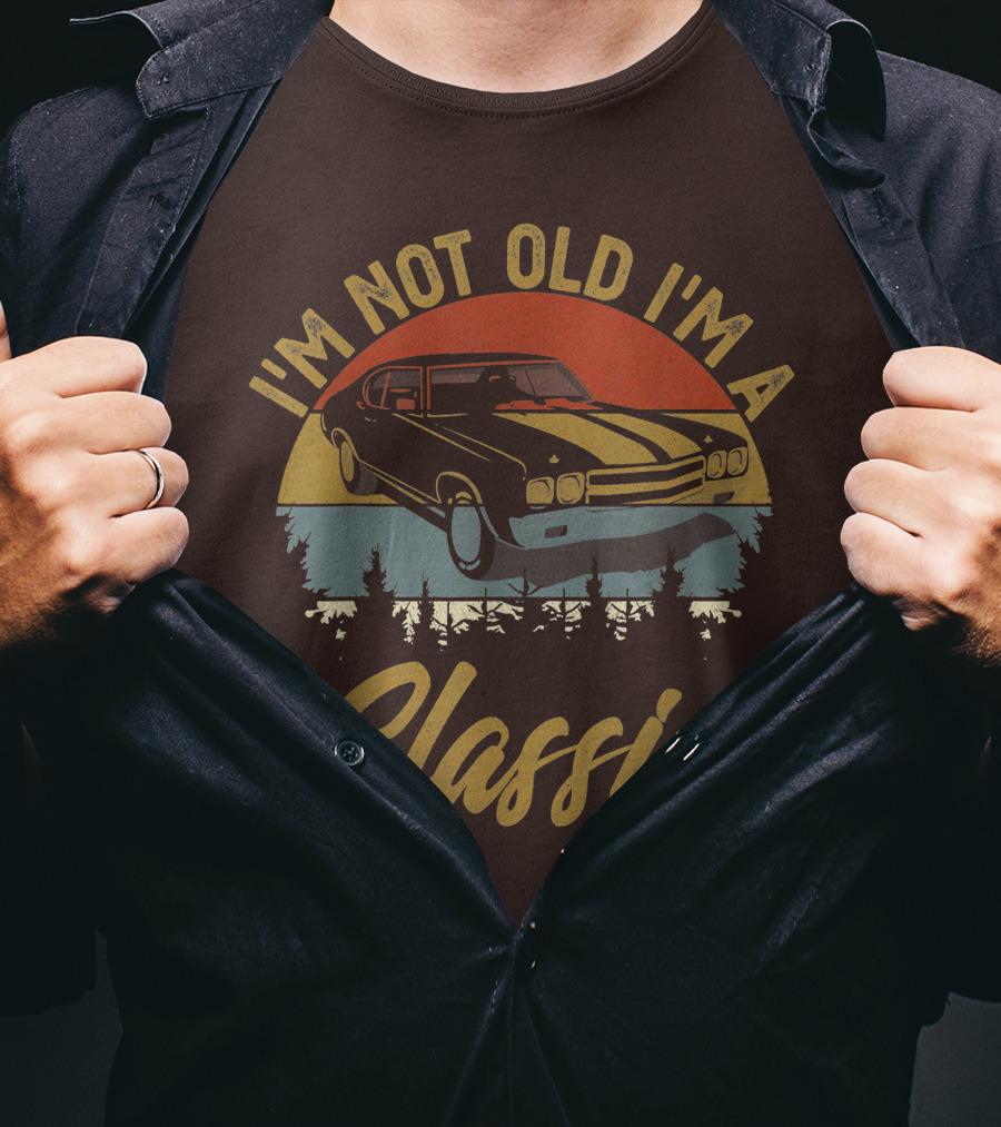 I'm Not Old I'm A Classic Vintage Car Retro Sunset Forest T-Shirt