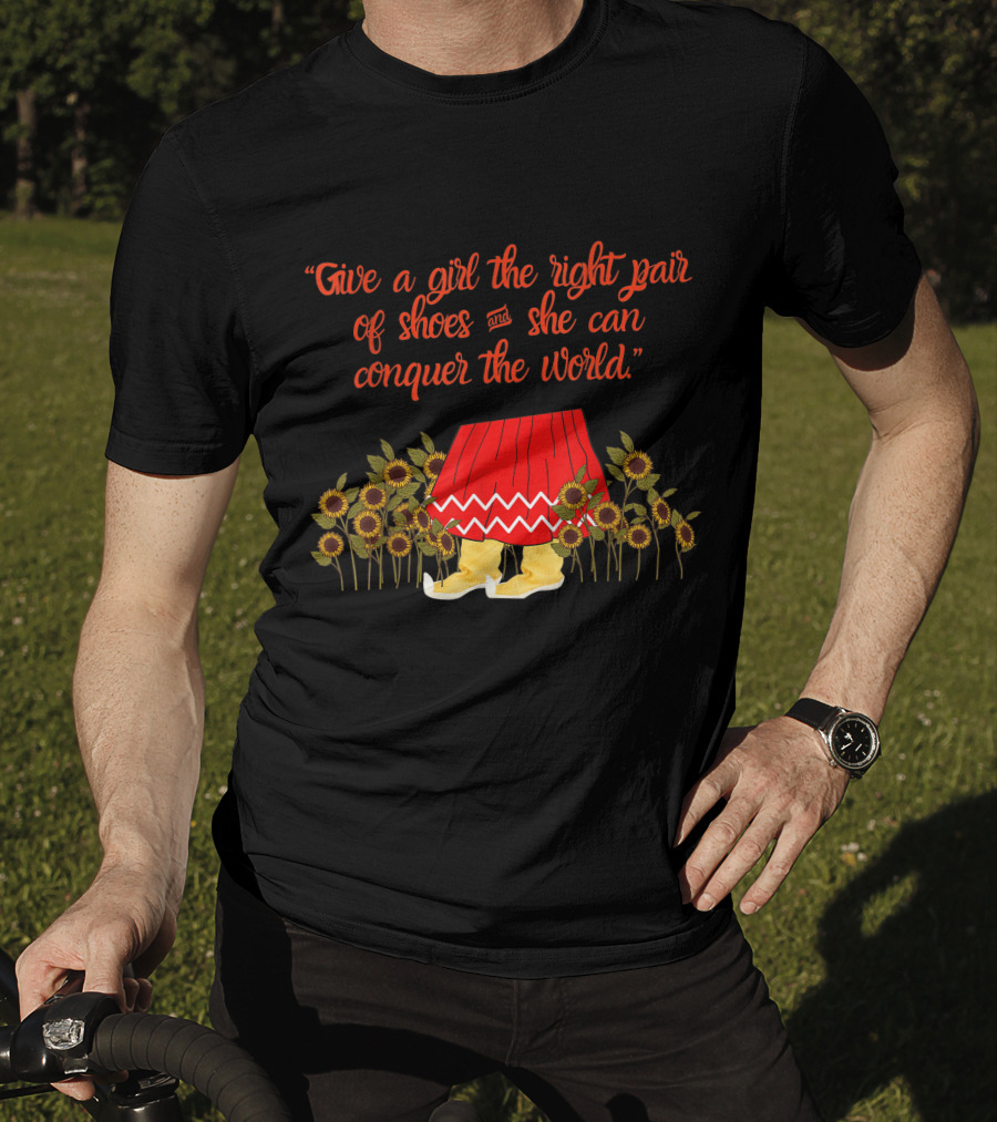 Give A Girl The Right Pair Of Shoes And She Can Conquer The World Apache Moccasin T-Shirt