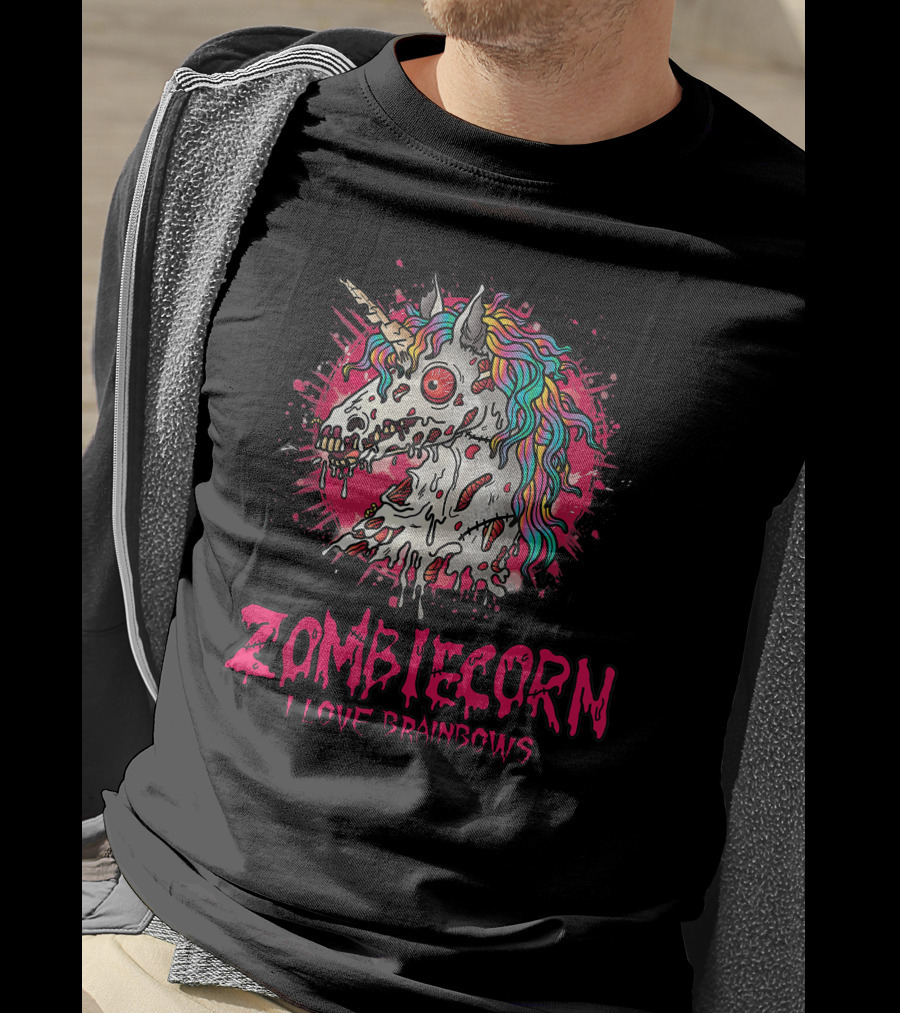 Zombicorn I Love Brainbows Halloween Zombie Unicorn T-Shirt