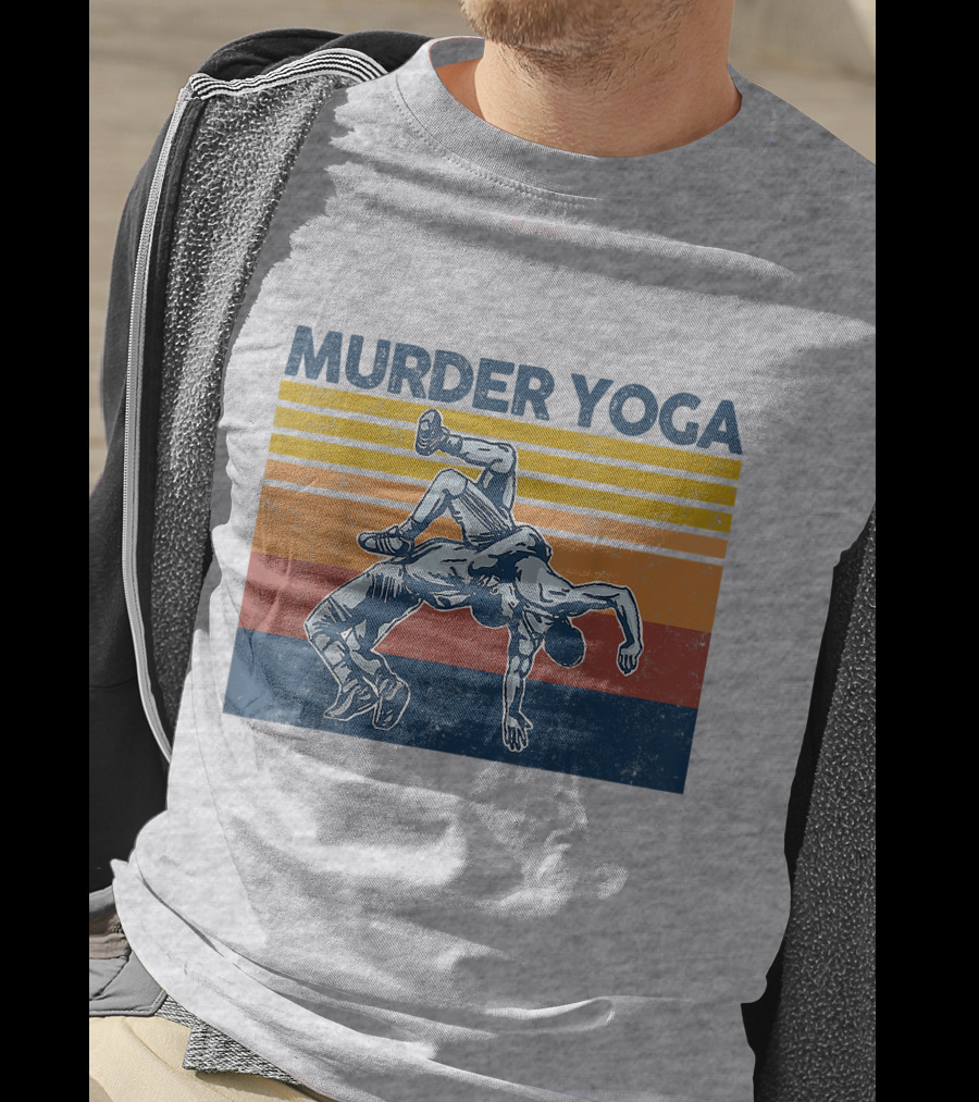 Murder Yoga Funny Vintage Brazilian Jiu Jitsu Wrestling T-Shirt