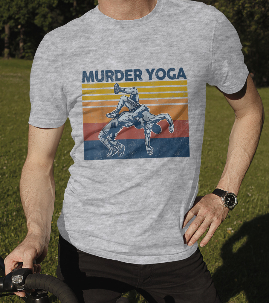 Murder Yoga Funny Vintage Brazilian Jiu Jitsu Wrestling T-Shirt