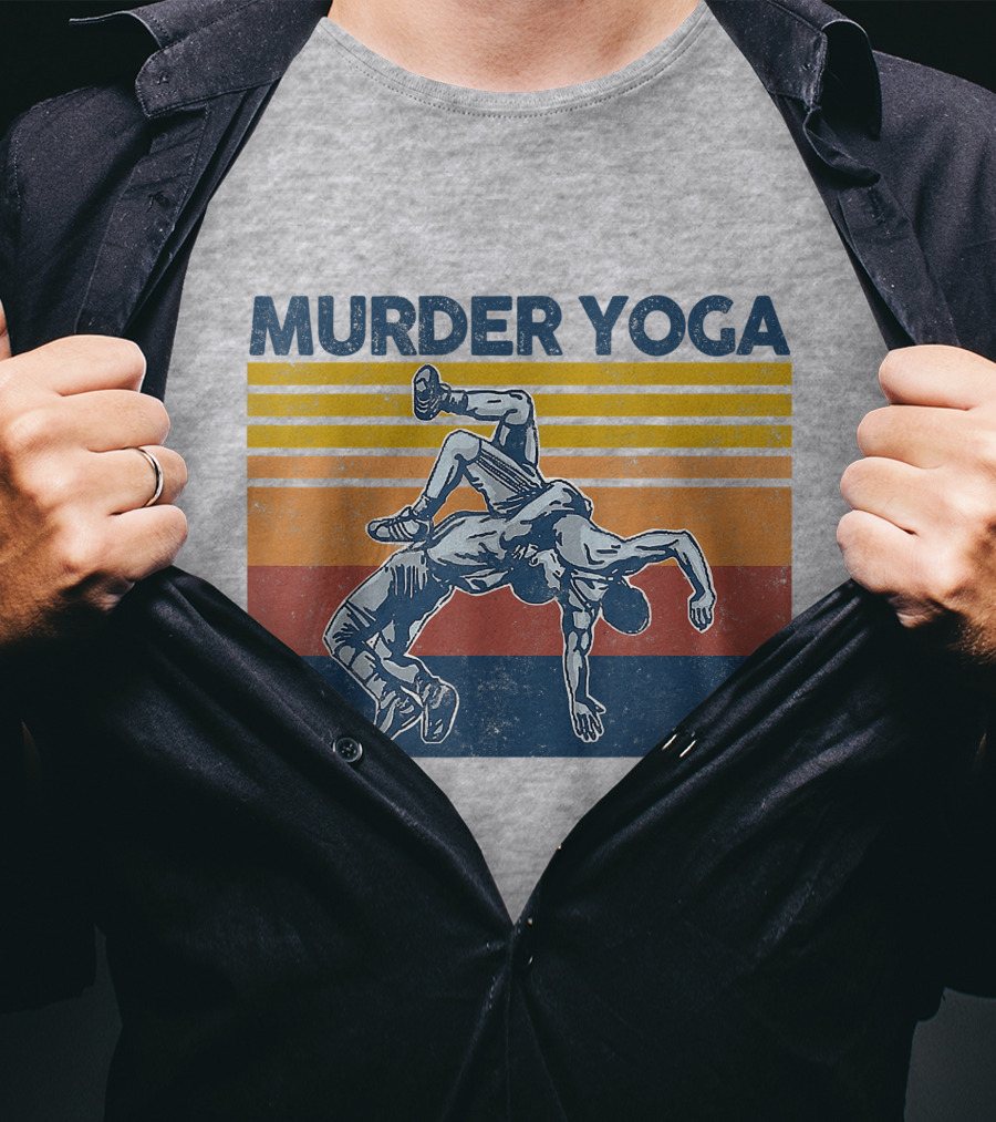 Murder Yoga Funny Vintage Brazilian Jiu Jitsu Wrestling T-Shirt
