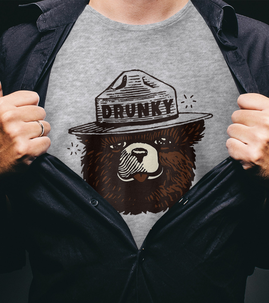 Drunky The Bear With Hat T-Shirt