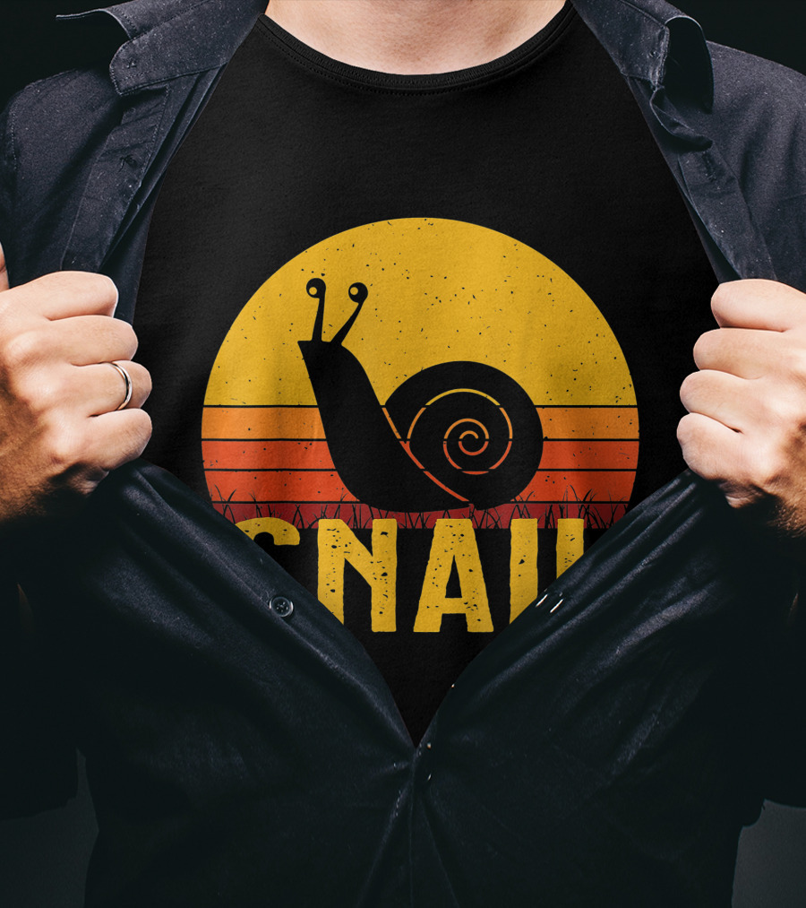 Snail Retro Sunset T-Shirt