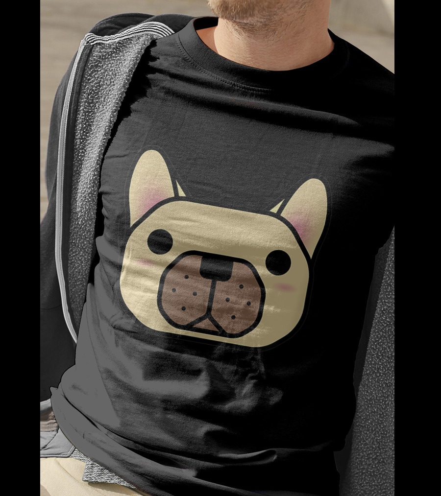 French Bulldog And Friends Cute Cartoon Face T-Shirt