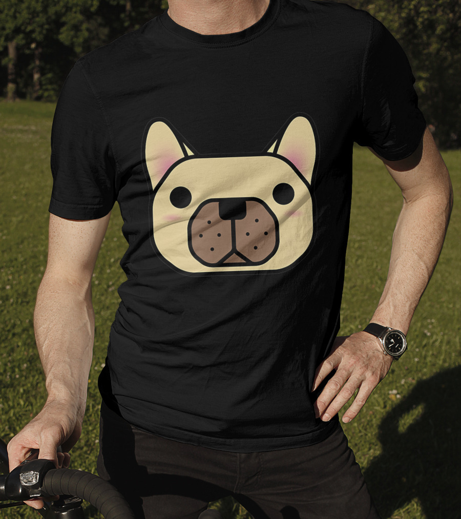French Bulldog And Friends Cute Cartoon Face T-Shirt