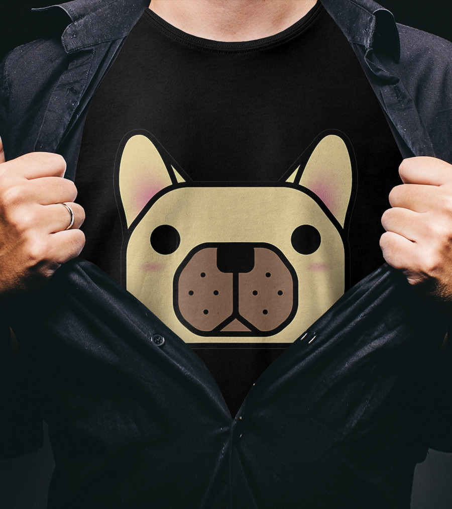 French Bulldog And Friends Cute Cartoon Face T-Shirt