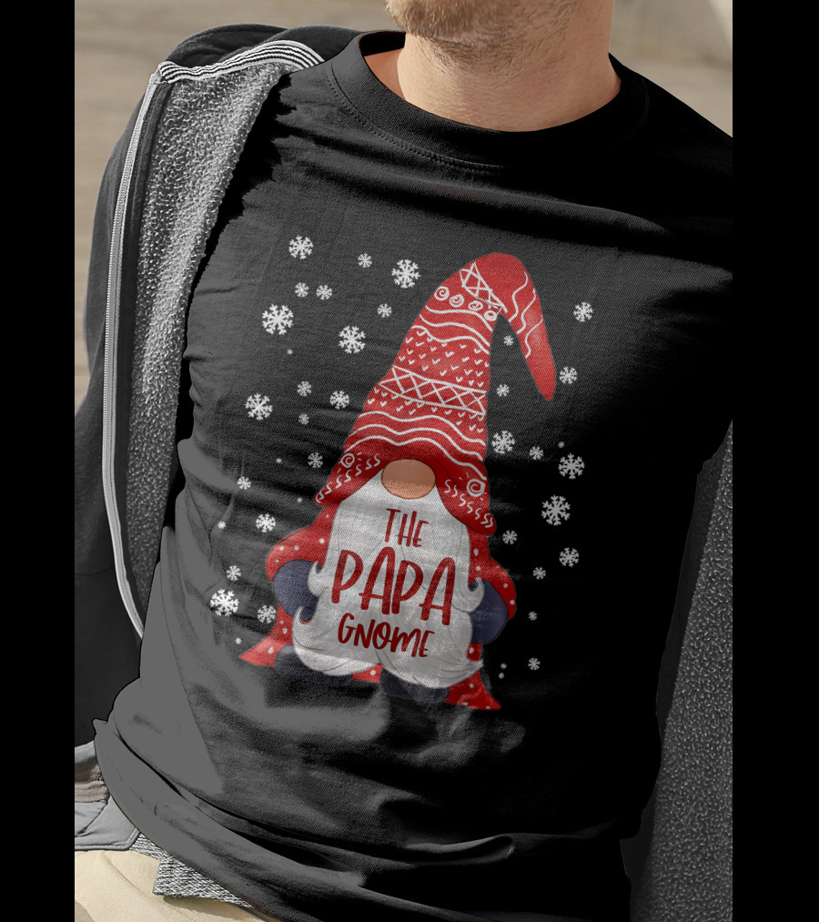 The Papa Gnome Snowflakes Funny Family T-Shirt