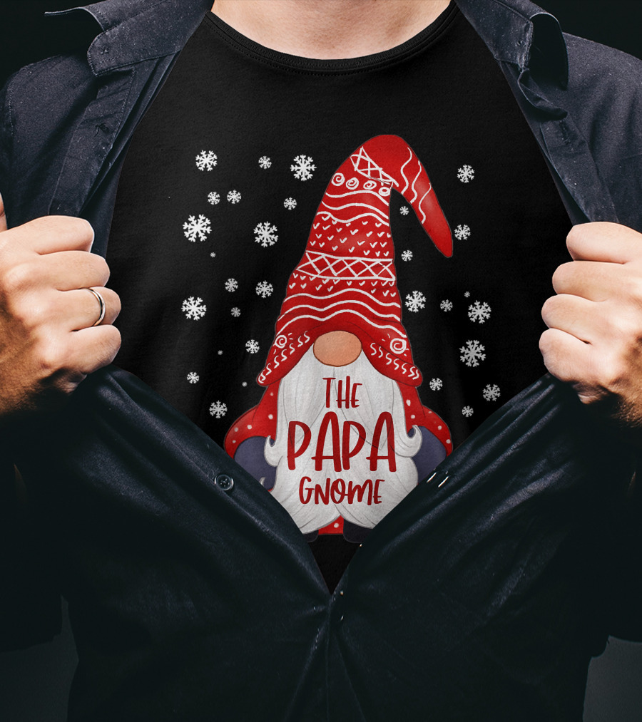 The Papa Gnome Snowflakes Funny Family T-Shirt