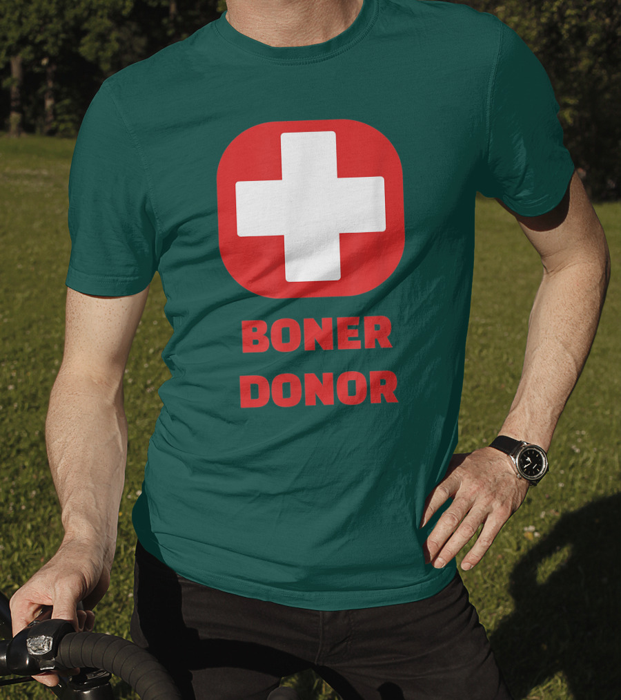 Boner Donor Funny Red Cross T-Shirt